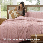 Bedsure Tufted Boho Comforter Set Twin Size - Image 4