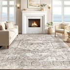 cotiled 5x7 Area Rug for Living Room, Traditional, Distressed Brown - Image 5