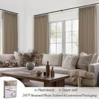 Natural Linen Blackout Short Curtains 63 Inches Long - Image 6