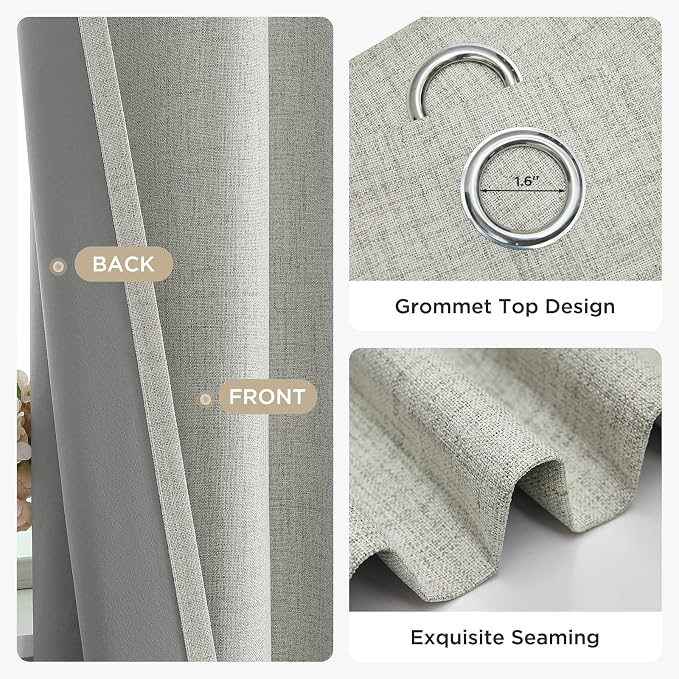 Joydeco Blackout Room Divider Curtains, Extra Wide Sliding Door Drapes Living - Image 5