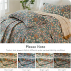 Lady Ann Oversized King Quilt Set, Vibrant Paisley Flowers Pattern Plant - Image 5