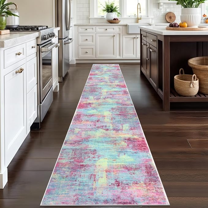Abstract Runner Rug 2x12 Ft Washable Runners - Image 3