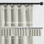 Greyish Beige Blackout Curtains 105 Inches Long 2 Panels Back Tab Pocket Hook - Image 3