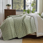 King Size Quilt Set Weat Green - Image 2
