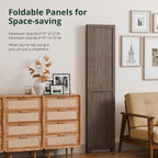 3 Panel Folding Room Divider, Solid Wood Privacy Screen, Freestanding Partition - Image 4