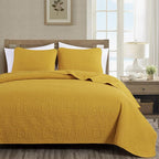 Chezmoi Collection Austin King Bedspread Set 3-Piece Pinsonic Quilted Oversized by ChezmoiCollection