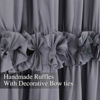 Blackout Window Curtains Gray, Rustic Rod Pocket Drapes - Image 4