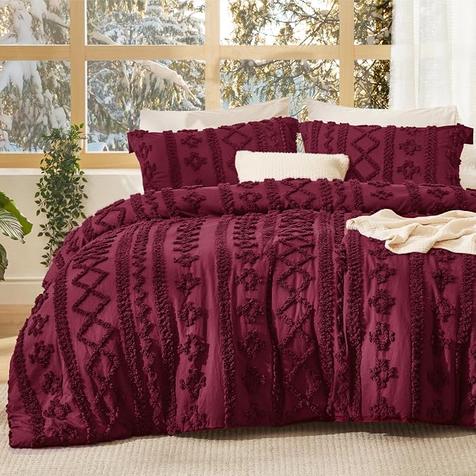 Bedsure Tufted Boho Comforter Set King Size by Unknown