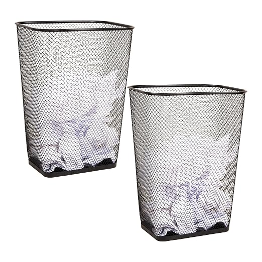 Mind Reader Executive Waste Paper Bins, 10 Gallon, Solid Bottom, Non Slip Pads by MindReader