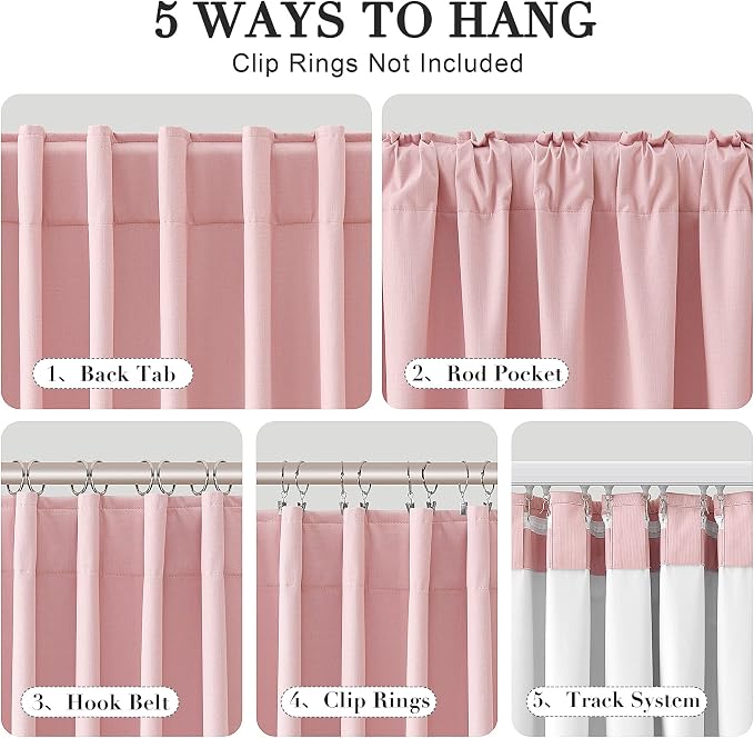Joywell 100% Blackout Linen Curtains 84 Inch Long - Image 2