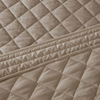 Madison Park Cotton Traditional Diamond Quilted Khaki Queen Quilt Set, Machine - Image 6