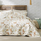 Bedsure Fall Quilts Queen Size, Reversible Botanical Floral Comforter Beige | by Unknown