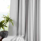 ZJDECOR Short Black Striped Full Blackout Curtain Panels, Isolate Light and by ZJDECOR