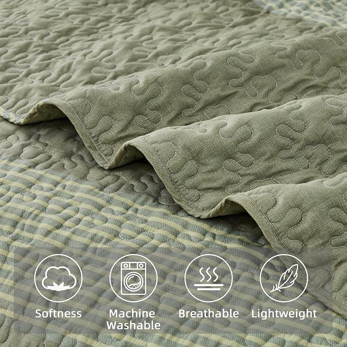 King Size Quilt Set Weat Green - Image 5