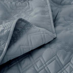 WDCOZY Boho Blue Grey Oversized California Cal King Size Quilt Bedding Sets - Image 8