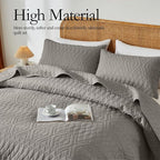 akkialla Twin Size Quilt Bedding Set, Dark Grey Lightweight Microfiber Soft - Image 3
