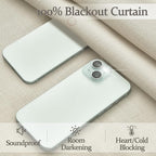 Extra Wide 70 Inch Cream Blackout Curtains 92 Inches Long - Image 3