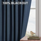 Joywell 100% Blackout Extra Long Linen Curtains 120 Inches Long - Image 7