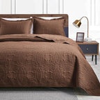 Love's cabin King Size Quilt Bedding Set Brown Bedspreads by Lovescabin