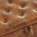 Storage Ottoman Bench, Leather Benches End of Bed Bench - Image 6