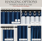 Navy Blue Blackout Curtains 90 Inch Length - Image 3