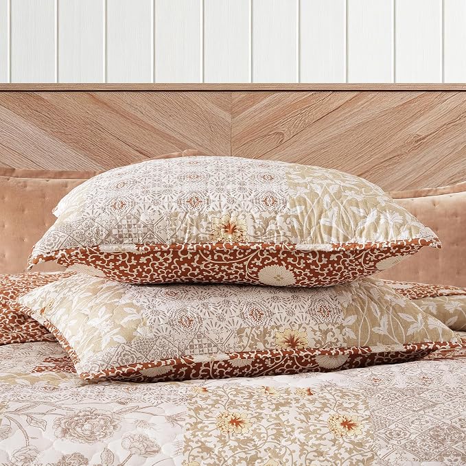 Twin/Twin XL Quilt Set-2 Pieces Soft Bedding Floral Patchwork Coverlet | All - Image 5