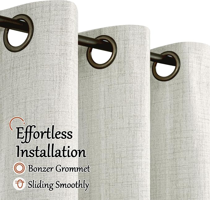 Linen Blackout Curtains 54 Inches - Image 5