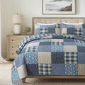 SLPR - Blue Symphony Cotton Quilt Set, Patchwork Bedding, King by SLPR