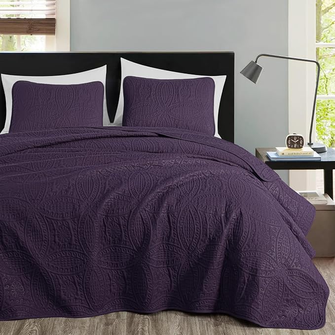 Chezmoi Collection Austin 3-piece Oversized Bedspread Coverlet Set - Image 2