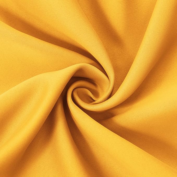 100% Blackout Curtains 52 x 72 Inch/Yellow Curtains 2 Panels - Image 9