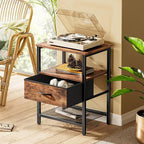 Huuger Night Stand with 2 Drawers, Bed Side Table with Open Shelf | Bedroom - Image 2