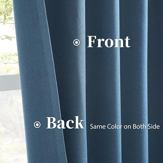 80 Inch Full Blackout Linen Textured Door Curtains - Image 4