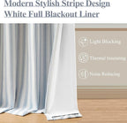 ZJDECOR Blue Striped Full Blackout Curtains 95 Inches Long - Image 4