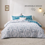 Bedsure Teal Blue Queen Comforter Set - Image 2