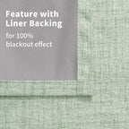 YoungsTex Sage Green Blackout Linen Curtains 40 Inches Longes, Short Thermal - Image 8