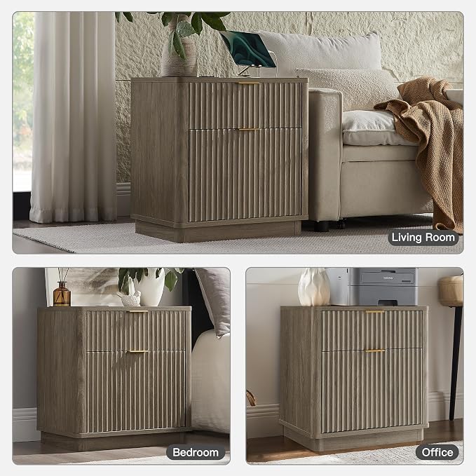 T4TREAM 23'' Fluted Nightstand Set of 2 - Image 6