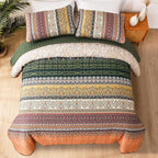 WONGS BEDDING Boho Queen Quilt Set, Fall Lightweight Bed Decor Bedspread - Image 7