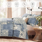 Twin/Twin XL Quilt Set-2 Pieces Soft Bedding Floral Patchwork Coverlet | All - Image 4
