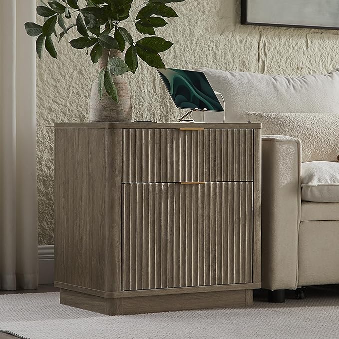 T4TREAM 23'' Fluted Nightstand Set of 2 - Image 3