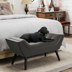 Upholstered Tufted Small Cute Bench Ottoman - Image 4
