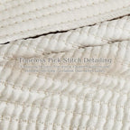 WDCOZY Beige Pick Stitch Twin Size Quilt Set, Striped Lightweight Soft Summer - Image 7