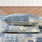 King Quilt Set-3 Pieces Soft Bedding Lightweight Floral Patchwork Coverlet | - Image 5