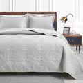 Love's cabin California King Size Quilt Bedding Set Light Grey Bedspreads by Lovescabin