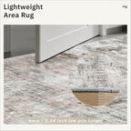 Soalmost Abstratc Runner Rug 2x6 Kitchen Hallway Runners Pink/Grey | Low-Pile - Image 7