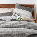 King Size Quilt Set Dark Grey - Image 4