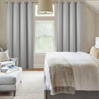 Diraysid Light Grey Grommet Blackout Curtains - Image 7