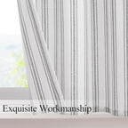 ZJDECOR Cotton Blended Beige Striped Kitchen Tier Curtains, Semi Sheer - Image 2