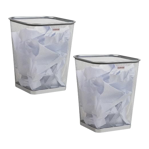 Mind Reader Mesh Trash Can, Square Wastebasket by MindReader
