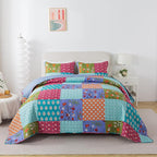 SLPR - All is Bright Colorful Patchwork Quilt Set, King - Image 2