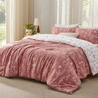Bedsure Pink Clay Queen Comforter Set - Image 2